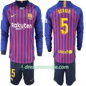 FC Barcelona Dres Sergio 5 Dječji Domaći 2018/19 Dugim Rukavima